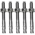CUKAYO M10 x 90 Wedge Anchor Bolt, 5pcs 304 Stainless Steel Expansion Anchors Heavy Duty Expansion Screw for Concrete
