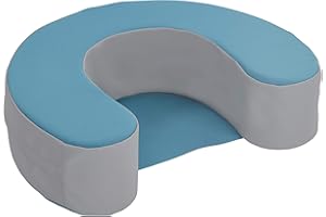 Factory Direct Partners 10423-TLGY SoftScape Sit and Support Ring for Babies and Infants, Soft Cushioned Foam Floor Seat with Non-Slip Bottom for Nursey, Playroom, Daycare - Teal/Gray