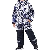 Gogokids Snow Suit Waterproof &amp; Insulated Ski Suit One Piece Snowsuit Kid | Windproof Hood, High Collar, Zip Pockets, Winter Outdoor Snowboarding, Toddler Kids Boys Girls