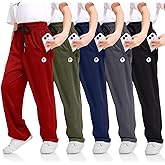OCYMA Boys Sweatpants with Zip Pockets 5Pack Athletic Pants Mesh Joggers for Boys 5-24