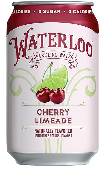 WATERLOO SPARKLING WATER, CHERRY LIMEADE NATURALLY FLAVORED, 12 FL OZ CANS, PACK OF 12 | ZERO CALORIES | ZERO SUGAR OR ARTIFICIAL SWEETENERS | ZERO SODIUM