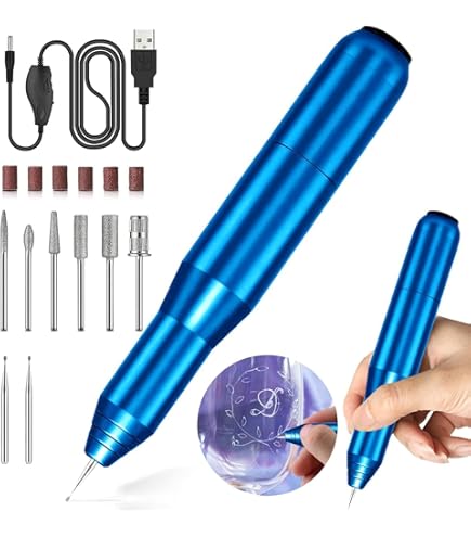 Electric Engraving Tool Set, USB Rechargeable Mini DIY Engraving Pen, Cordless Rotary Tool for Cutting Glass, Wood, Metal, Stone, Plastic Jewelry (Set