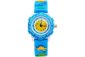 Jewtme Cute Toddler Children Kids Watches Ages 3-8 Analog Time Teacher 3D Silicone Band Cartoon Watch for Little Girls Boys