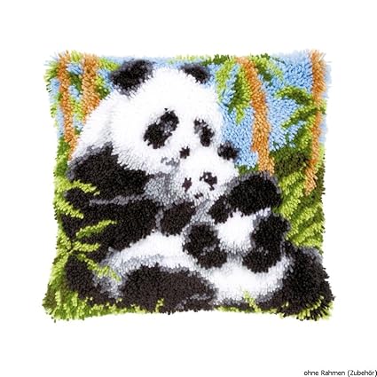 Vervaco Panda Latch Hook Cushion Kit Multi Colour Amazon Co Uk