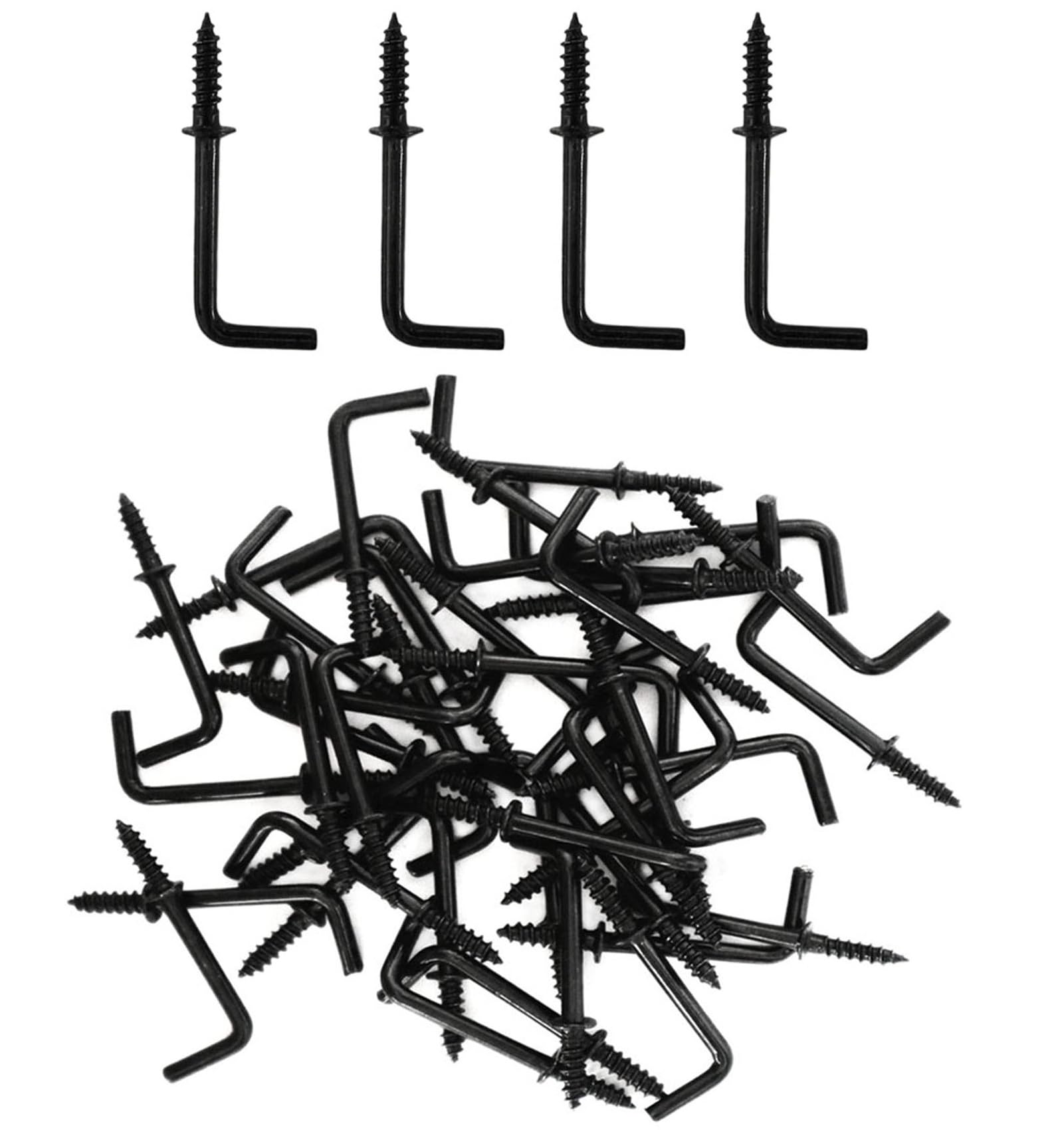 IDEALSV Black Bronze 7/8 Inch L Shape Screw in Ceiling Hooks (40 Pack)