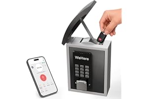 WeHere Key Lock Box with Drop Slot, Porch Hide a Key Box Wall Mount, Smart Key LockBox for House Outside, Realtors, Apartment