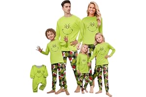 GENERIC Grinches Family Christmas Pajamas Matching Sets, Grinchs Pajamas for couples, Xmas PJs Sets Holiday Sleepwear
