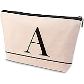 HDYHDY Letter A-Z Initial Personalized Makeup Bags, Birthday Gifts for Women, Monogrammed Gifts for Women Mom Sister Best Friend Bride Bridesmaid, Mothers Day, Christmas, Small Travel Cosmetic Bag (A)