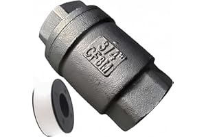 3/4" Check Valves, DN20 Female Thread in-Line One Way Non Return Valve, 304 Stainless Steel Construction for Water Heater Tan