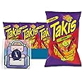 Takis 4-Pack of Nitro Sharing Size Bag, Hot Chili Pepper Rolled Tortilla Chips 9.9 oz Bag + 1 Freebie by Lavinia Essentials Brand