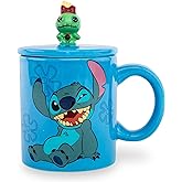 Silver Buffalo Lilo & Stitch Wink Ohana Ceramic Sculpted Handle Mug w Sculpted Lid, 18 Ounces
