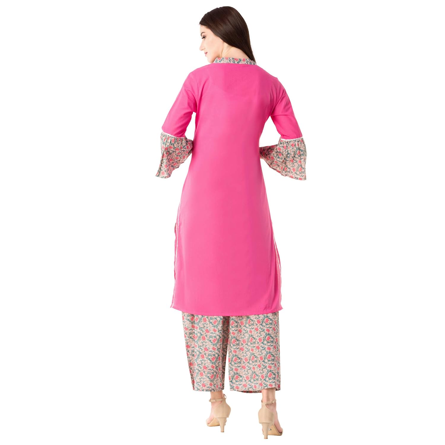 khushal k women's rayon kurta with palazzo set