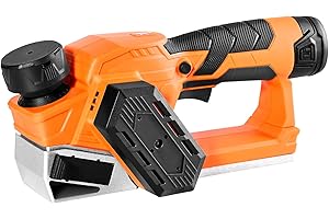 VEVOR Cordless Handheld Planer, 2-1/5-Inch Cut Width, 14500 RPM Electric Hand Wood Planer with 2 Ah 12V Lithium Battery, Brus