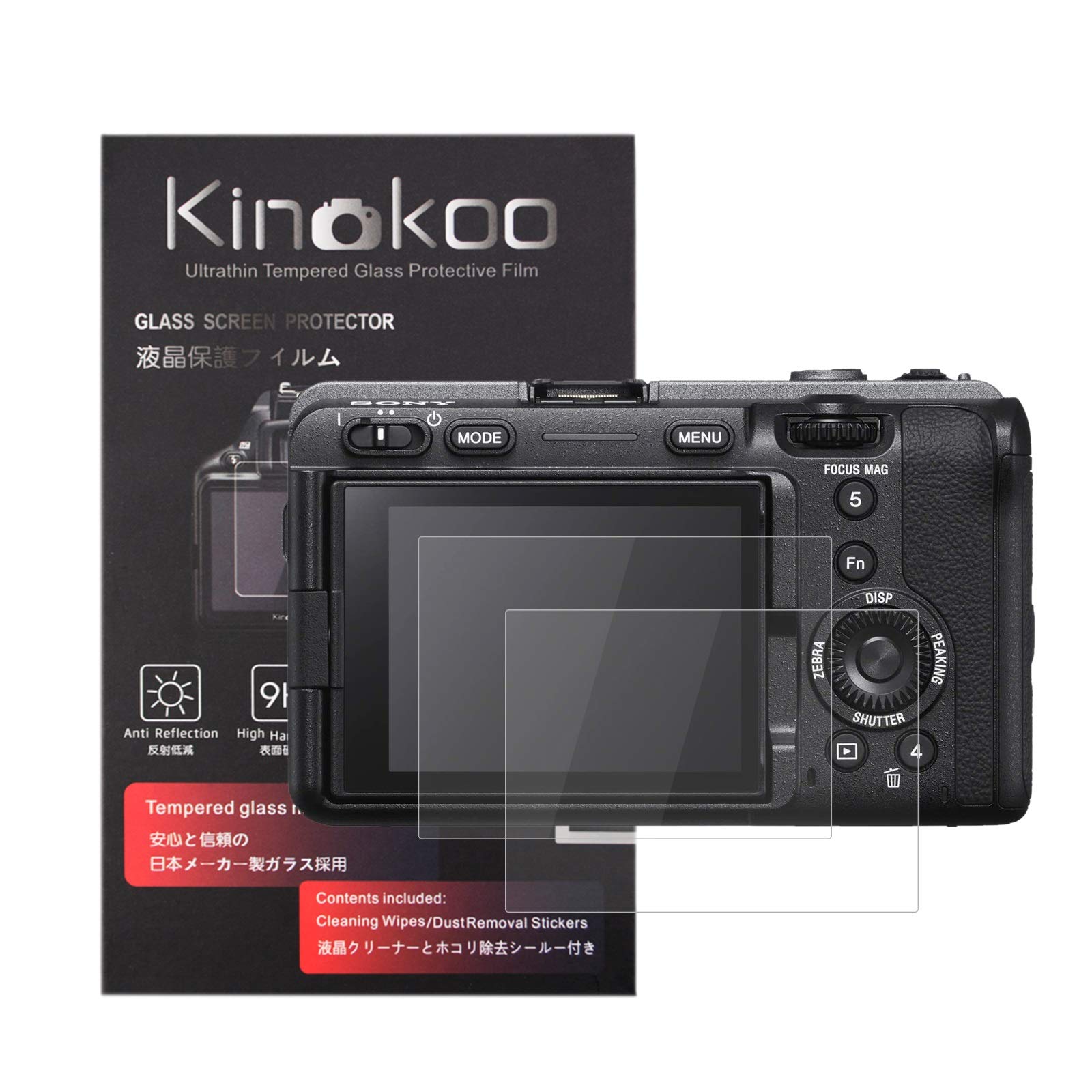 kinokoo Tempered Glass Film for SONY FX3 Crystal Clear Film Sony FX3 Screen Protector Bubble-free/Anti-scratch(2 pack)