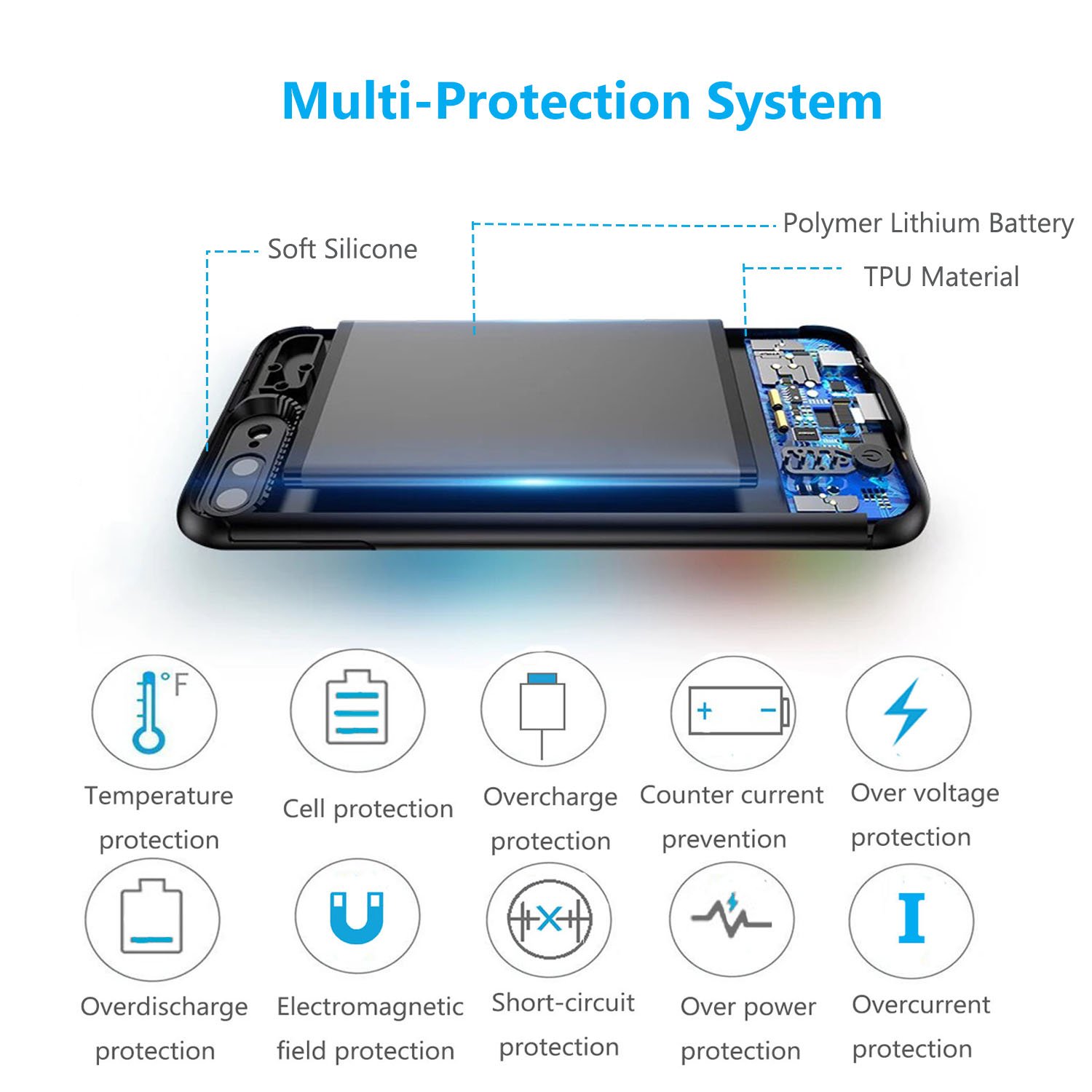 Mozeat iPhone 6s 6 Battery Case Slim 4000mAh Rechargeable Charging Case for 4.7\