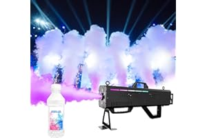 1500W Smoke Gun for Party, Handheld Fog Machine Cannon with LED Lights, Perfect for Spooky Halloween, Stage Shows and Club Ni