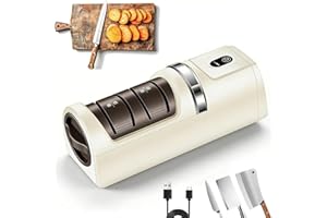 Automatic Kitchen Knife Sharpener, Afilador De Cuchillos Electrico –Diamond Wheel & Suction Base, Fast Sharpening & Polishing