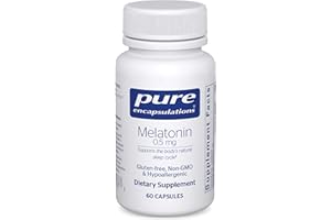 Pure Encapsulations Melatonin 0.5 mg - Natural Sleep Helper for Bedtime - Regulates Sleep-Wake Cycle - 0.5 mg Melatonin - Vegan & Non-GMO - 60 Capsules