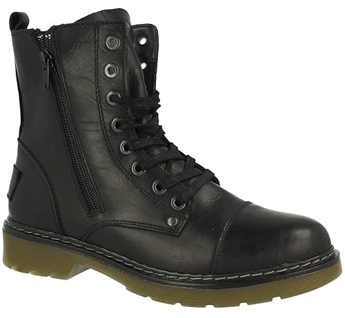 BULLBOXER Damen Schnürstiefelette 875M86551,Frauen Stiefel,Chukka Boot,Halbstiefel,Schnürboots,Bootie,Reißverschluss