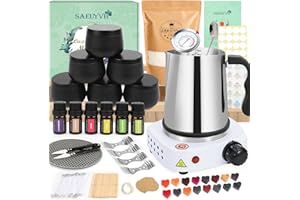 SAEUYVB Candle Making Kit,Easy to Make Colored Candle Soy Wax Kit,Including Soy Wax, Wicks,Melting Pot, Tins and More