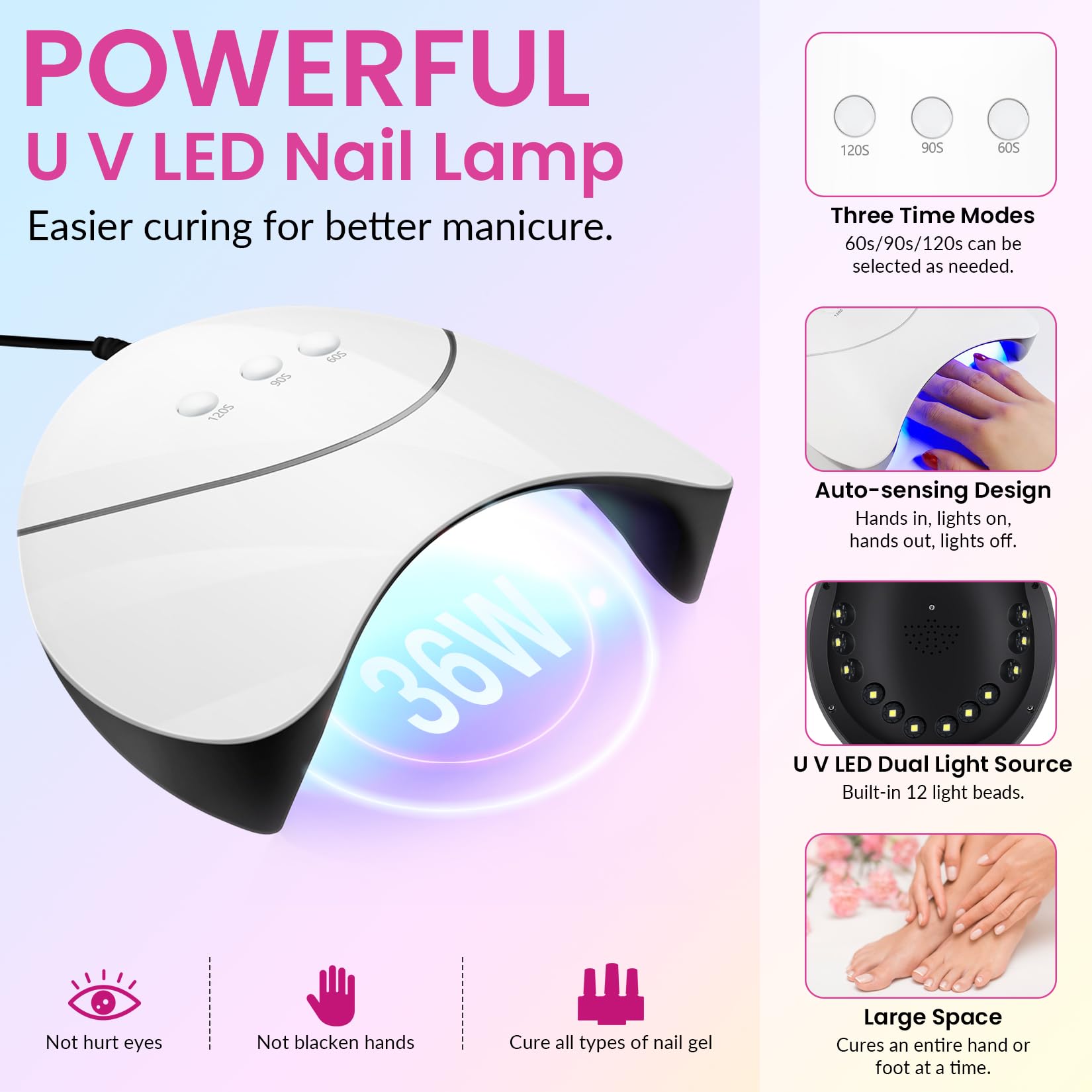 VANREESA 42 Pcs Gel Nail Polish Kit with U V Light 24 Popular Colors Gel Polish Nail Kit Green Blue Purple Pink Orange Complete Nail Kit with Manicure Tools Gifts for Women Girls - Image 4