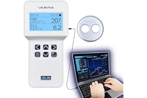 VABIRA VBR-200 PAR Meter for Grow,Data Logger,Test PPFD,DLI,LUX,CCT,Temperature,Humidity,VPD.Dimmer