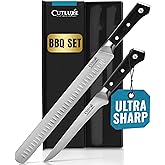 Cutluxe BBQ Carving Knife Set – Brisket Slicing Knife and Boning Knife for Meat Cutting – Professional Knife with Razor Sharp