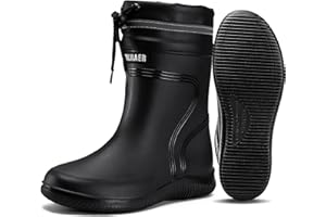 E KAINI Rain Boots for Men Waterproof Mens Mid-Calf with PVC Rubber Boots Mens Mud Boots, Garden Boots Comfort Lightweight Gardening Fishing Shoes for Yard Farm Outdoor Work