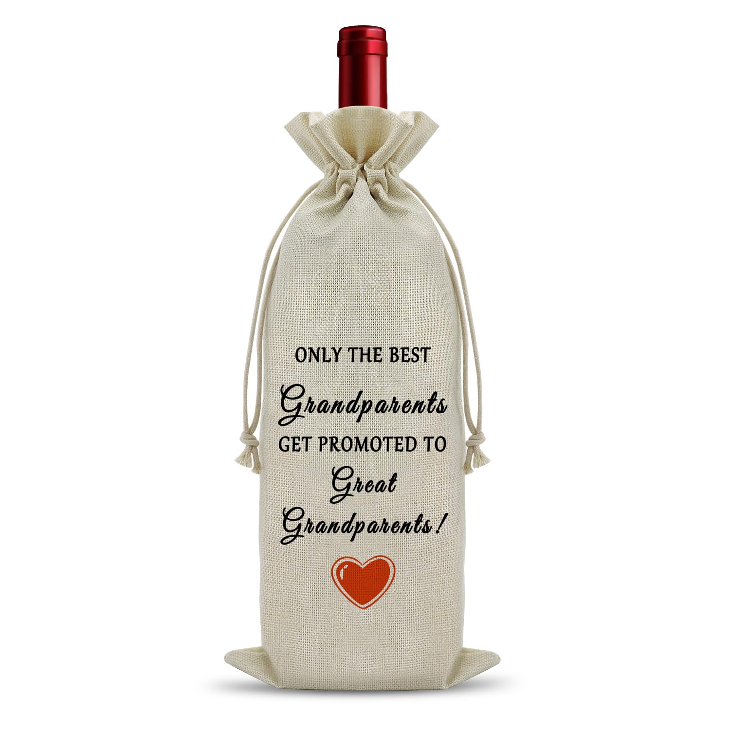 Dabihu New Great Grandparents Drawstring Wine Bottle Bag Promoted to Great Granddad Wine Lovers Gifts Baby Reveal Gifts for Great Grandfather Wine Bottle Decoration Bag Great Grandparents to Be Gifts