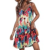 JOELLYUS Womens Spaghetti Strap Dress Summer Dresses Beach Cover Ups Casual Sundresses with Pockets