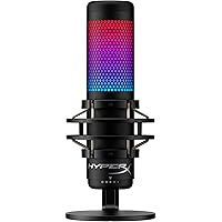 HyperX QuadCast S – RGB USB Condenser Microphone for PC, PS4, PS5 and Mac, Anti-Vibration Shock Mount, 4 Polar Patterns, Pop 