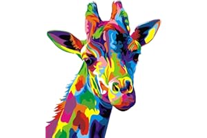 Komking Giraffe Paint by Numbers Kits for Kids & Adult, Kids Paint by Number Kits Canvas Painting by Numbers, Colorful Giraffe 16x20inch Without Frame