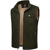 Rdruko Men's Winter Vest Outerwear Sherpa Lined Fleece Warm Cotton Work Casual Vest