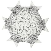 HankieWorld Bandanas 3 pack 6 pack 12 pack 22 inch Cotton Paisley Kerchiefs for Men and Women