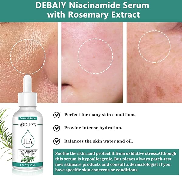 2.3% HYALURONIC ACID SERUM REVITALIZING FACE WITH 4% ROSEMARY EXTRACT FACIAL SERUM (3 PACK 1FL.OZ|30ML)