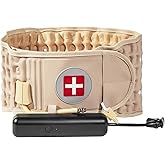 6xigouma Decompression Belt with Elec. Pump,Inflatable Back Brace, Beige | Inflatable lumbar traction belt for spinal decompression, Relieves back pain &amp; sciatica, Fits 29"-49" waist, Restores curve