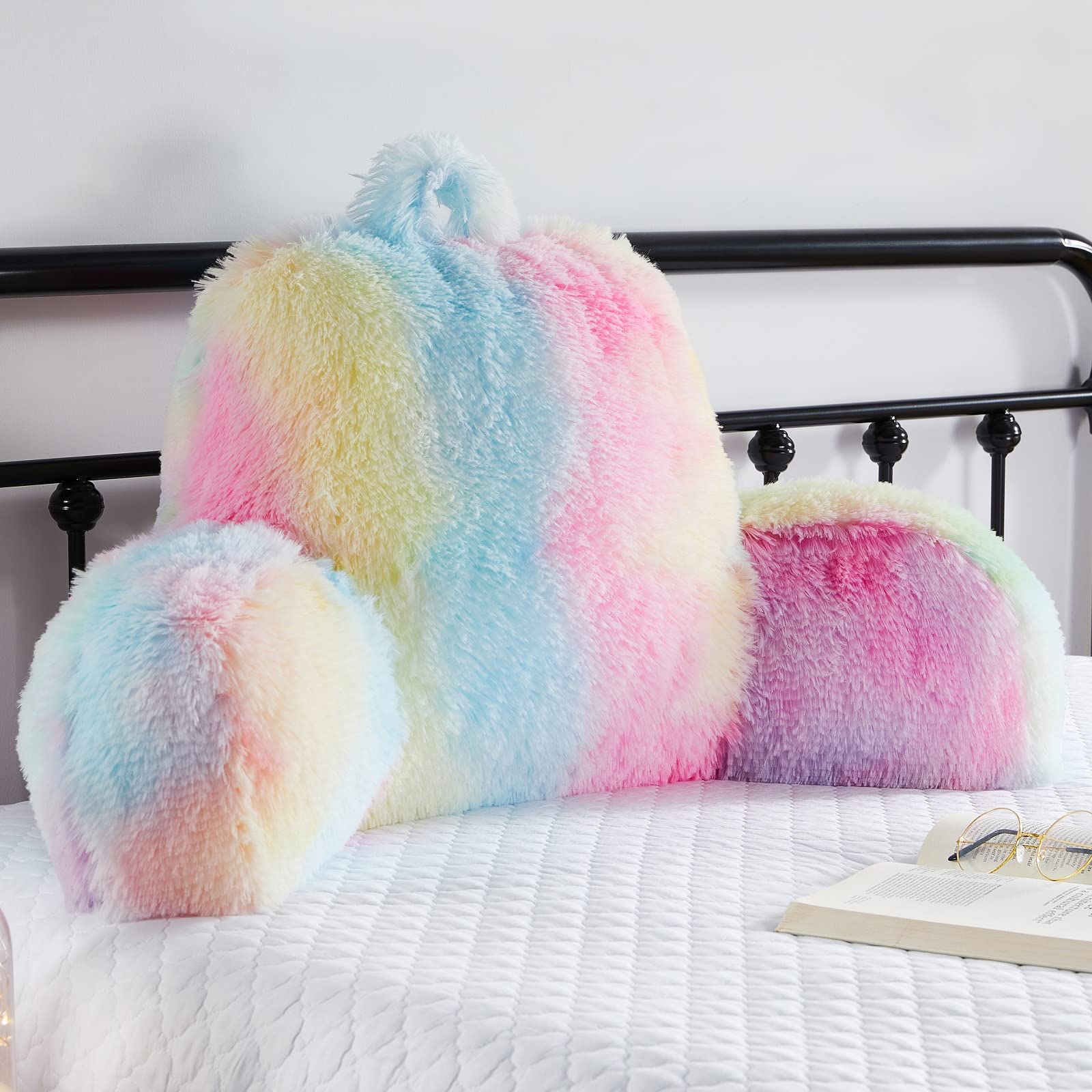 Hobed Life Faux Fur Backrest Pillow for Kids, Teen