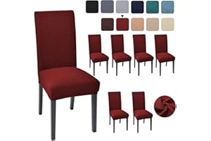 Aertiavty Chair Covers for Dining Room 6 Pack Kitchen Chair Covers, Dining Room Chair Covers Chair Slipcover Parsons Chair Covers, Burgundy Red