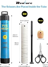 Realure 5M PVA Mesh Kit with Funnel Plunger Scissors 18mm 5M PVA Mesh view 2