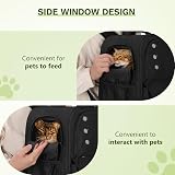 Pecute Cat Carrier Rucksack Pet Carry Bag for Dogs Cats Rabbits 42x32x30cm Black view 5