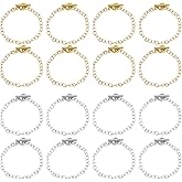 16Pcs Gold Charm Bracelet for Jewelry Making,Charm Bracelet Kit for Women,Link Chain Bracelets with OT Toggle Clasp,Charm Bracelets for Jewelry Making(Gold+Silver)