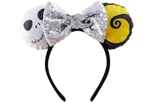 PAITTY Mouse Ears Headband for Women Girls, Sequin Hair Band for Boys Adult Kids Princess Ears Trip Halloween Ghost Cosplay Costume Accessories