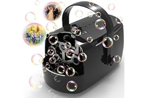 ZERHUNT Bubble Machine Durable Automatic Bubble Blower, 18000+ Big Bubbles Per Minute Bubbles for Kids Toddlers Bubble Maker Operated by Plugin or Batteries Bubble Toys for Indoor Outdoor Birthday Party