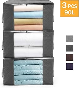 SOLEDI Cajas Almacenaje para Colocar Debajo de la Cama, Bolsa de Almacenamiento Hecho de Tela Oxford Gruesa Plegable con Cremallera Útil como Puede Almacenar Ropa, Colchas, Juguetes y Edredón ETC 