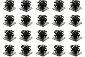 Outwater Industries Double Star Threaded Caster Insert | Heat Treated Steel | Fits 1-1/4 Inch Square 16-18 Gauge Tube | Thread: 5/16-18 | 20 Pack