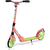 Hurtle Renegade Kick Scooter for Kids, Teenagers & Adults - 2-Wheel Folding Scooter with Adjustable T-Bar Handlebar - Alloy Anti-Slip Deck