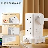 Kemelo 12-in-1 Tower Extension Lead 8 AC Outlets 4 USB Ports 5M Surge Protection view 4