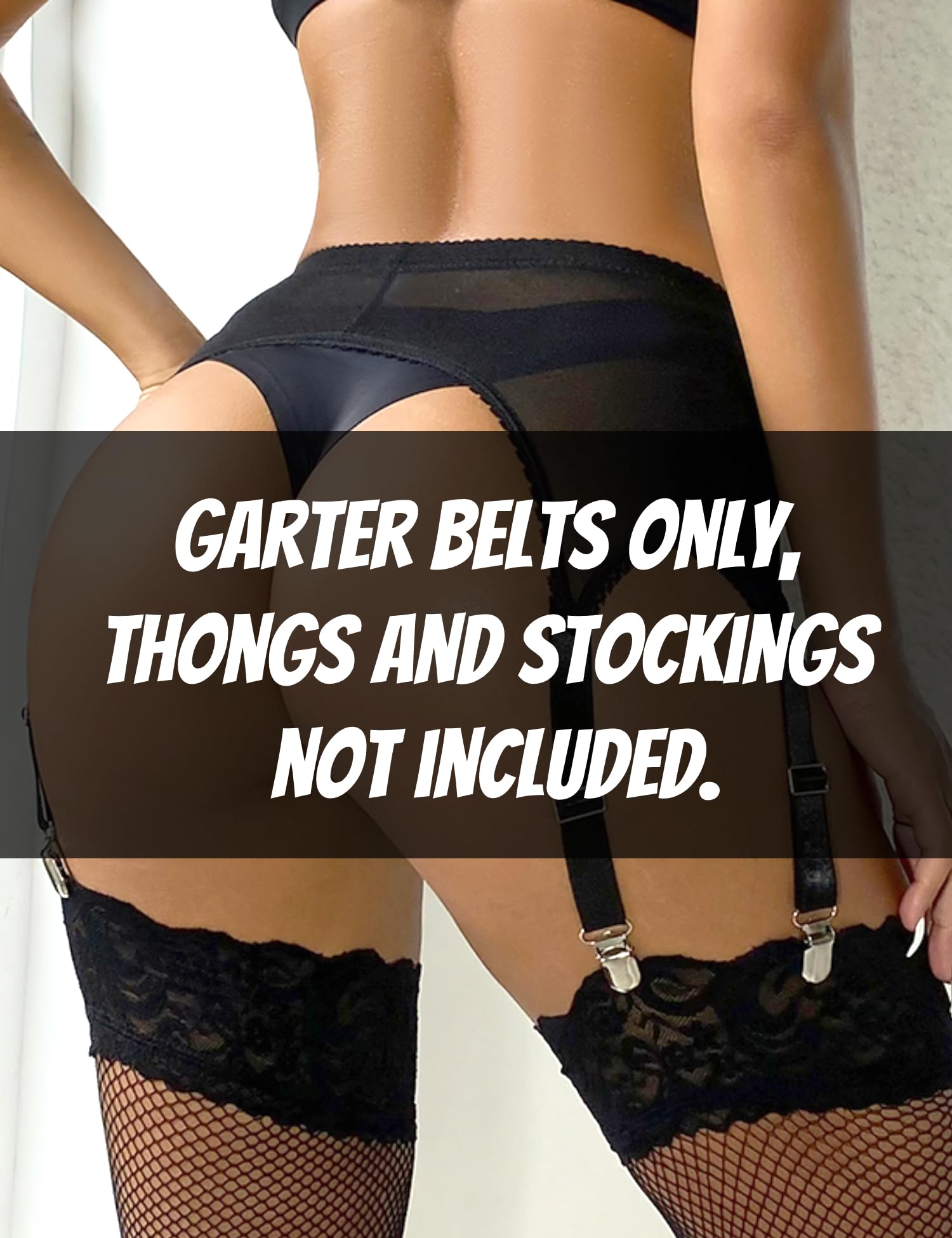 ohyeahlady Lace Garter Belts for Thigh Highs Plus Size Suspender Belt Garter Belt Set Sexy Garters Lingerie with 6 Strap Slip