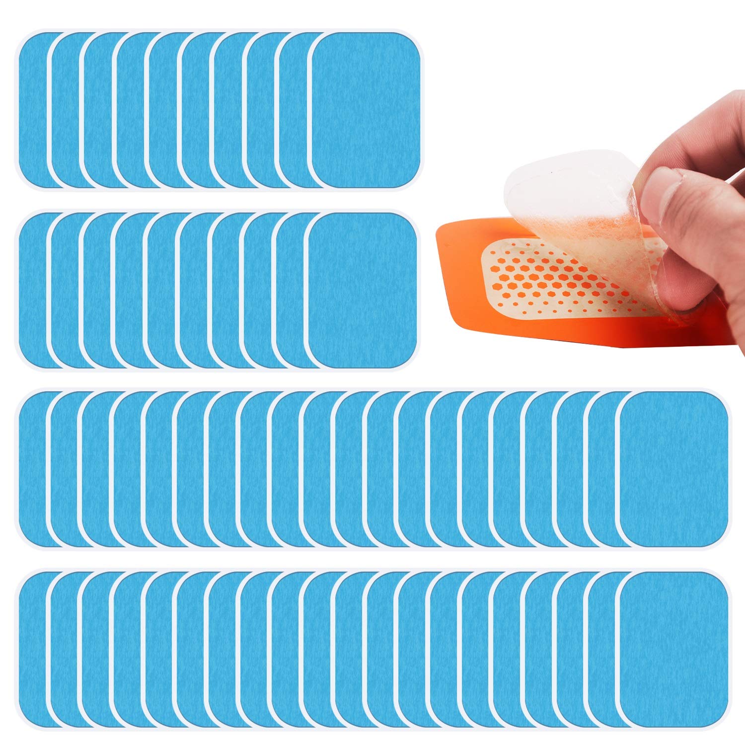 Dreamtop 60 Pcs (30 Packs) Abs Trainer Replacement Gel Pads, Muscle Toner Pads Replacement Gel Sheet Ab Stimulators Sticky Pads for Abs Toner Abdominal Workout Toning Belt