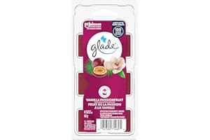 Glade Wax Melts Air Freshener and Odor Eliminator, Scented Essential Oils for Home and Bathroom, Vanilla Passionfruit, 6 Coun